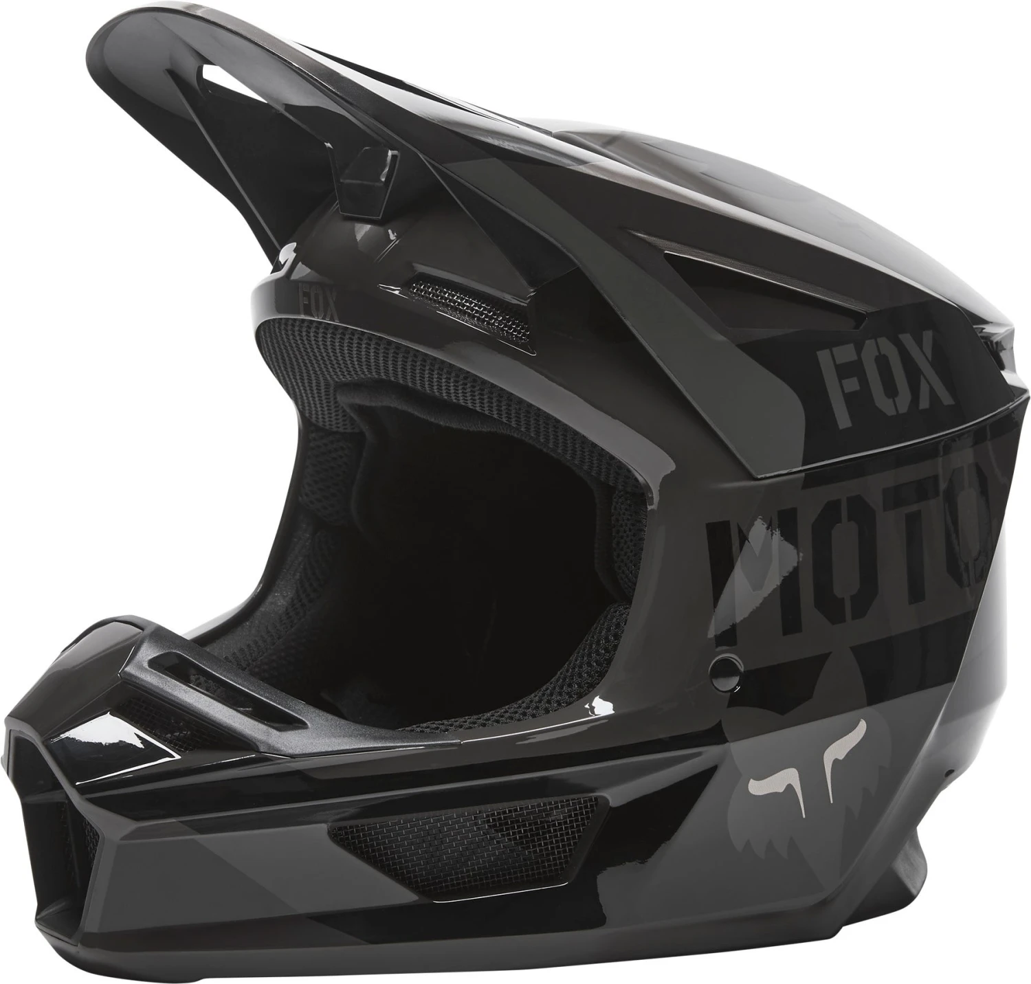 Fox Racing V2 NOBYL BLACK HELMET ECE 4 Fox Racing V2 NOBYL BLACK HELMET ECE - Image 2